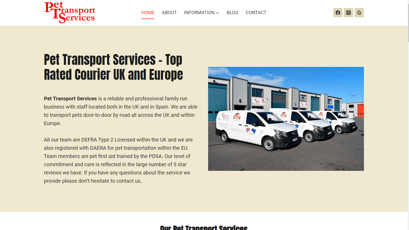 Pet Transport Services UK