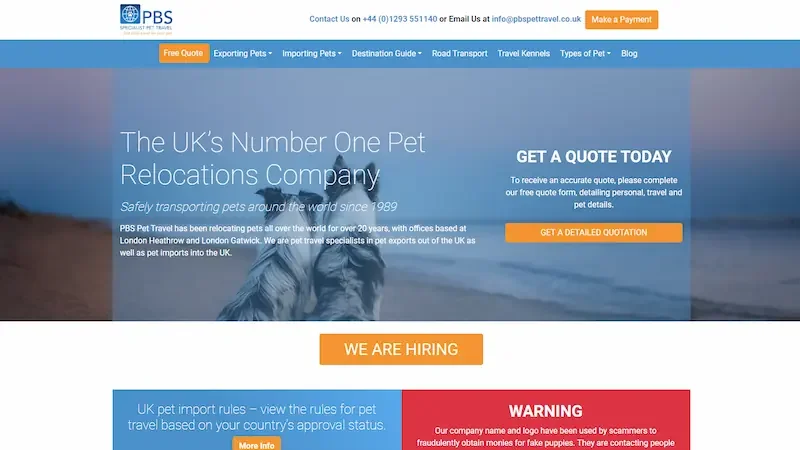 PBS Pet Travel UK