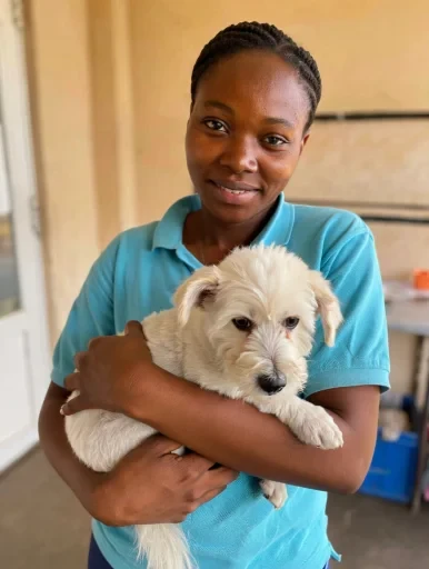 Authentic photo of caring pet service